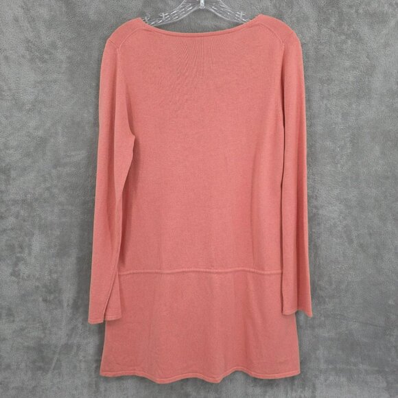Eileen Fisher Drop Waist Sweater M Light Coral Silk Cashmere Drawstring Tunic - Picture 8 of 9
